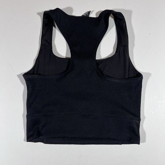 The North Face Ruby Hill Rib Knit Black Cropped Tank Top Shirt Women's Medium - Picture 5 of 8